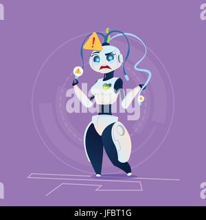 Niedliche Roboter Fehler moderne künstliche-Intelligenz-Technologie-Konzept Stock Vektor