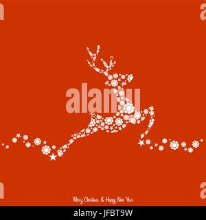 Weihnachten Hintergrund mit Rentier verziert, Vintage-Stil Stock Vektor