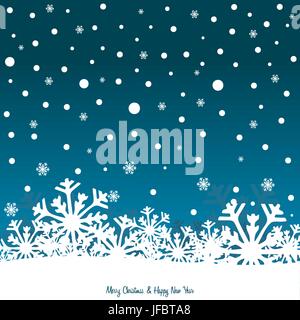 Weihnachten Hintergrund mit Schneeflocken auf hellblauem Hintergrund Stock Vektor