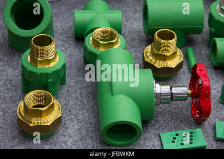 PPR-Wasser-Rohr-fittings Stockfoto