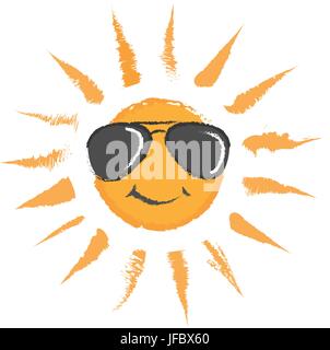 isoliert, Sommer, sommerlich, Illustration, Cartoon, Vektor, Sonnenbrille, Stock Vektor
