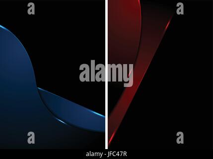 Abstraktes Konzept dunkel rot und blau, die corporate Flyer entwerfen. Vektor technische Hintergründe Stock Vektor