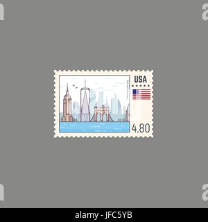 Briefmarke von New York Stock Vektor