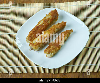 Knusprige Mandel gebacken Fisch Stockfoto