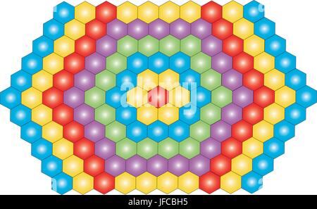 Teppich aus Mosaik farbige Elemente. Stock Vektor