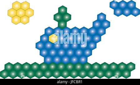 Mosaik-Textur auf weißem Hintergrund. Stock Vektor