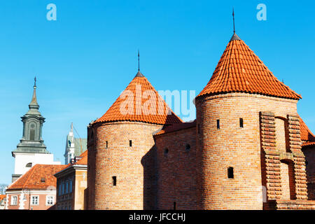 Halbrunde befestigte Außenposten Barbican in Warschau, Polen Stockfoto