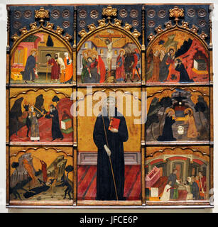 Meister der Rubio (aktiv im Catalonia das dritte Viertel des 14. Jahrhunderts). Spanischer Maler. Altarbild des Heiligen Antonius Abt, ca.1360-1375. Herkunft unbekannt. Nationalen Kunstmuseum von Katalonien. Barcelona. Katalonien. Spanien. Stockfoto