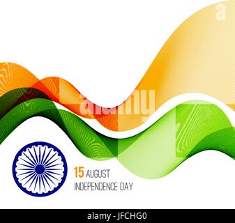 Indian Independence Day Konzept Hintergrund mit Ashoka-Rad. Vektor-Illustration Stock Vektor