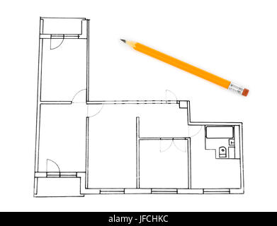 Wohnung plan Stockfoto