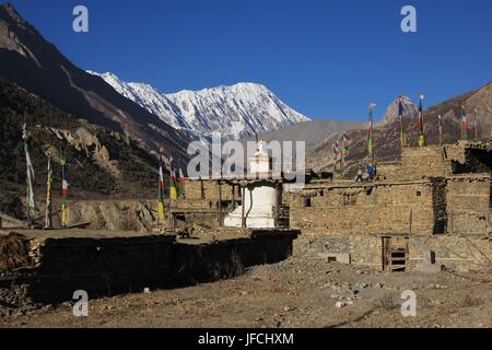 Landschaft in Manang, Nepal Stockfoto