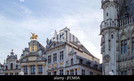Reich verzierte Gebäude des Grand Place, Stockfoto