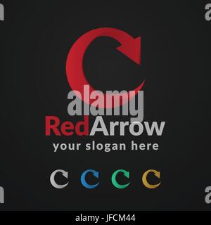 Kreis-Pfeil-Logo isoliert. Globus Pfeil Design. Modernen stilisierten Pfeil. Vektor Stock Vektor