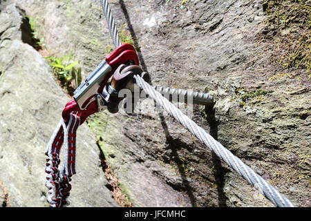 Sicherheit klettern Stockfoto