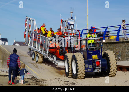 Trearddur Bay Rettungsboot Stockfoto