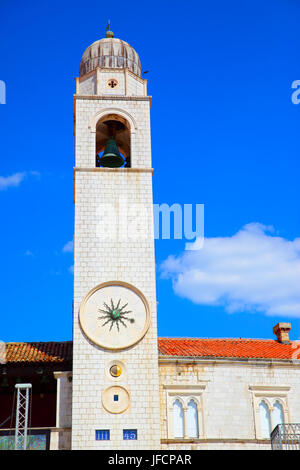 Alten Turm mit Uhr in Dubrovnik, Kroatien Stockfoto