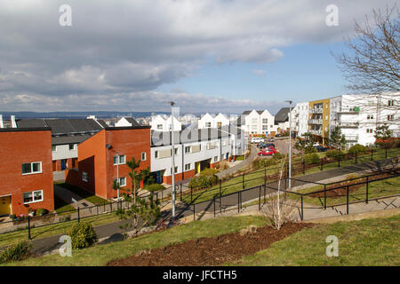 Wohnsiedlung in einem Vorort von Cardiff. Stockfoto