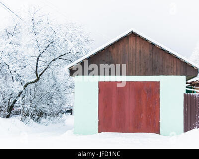 Weiß Garage geschlossen Stockfoto