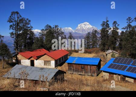 Berg Dhaulagiri, Ansicht von Mohare Danda Stockfoto