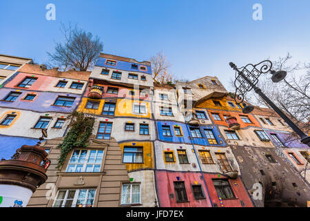 Hundertwasserhaus in Wien Österreich Stockfoto