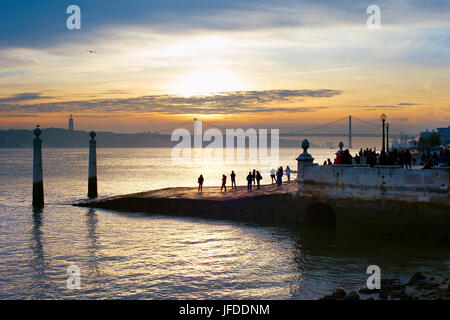 Sonnenuntergang in Lissabon, Portugal Stockfoto