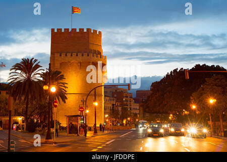 Serrano-Türme, Valencia, Spanien Stockfoto