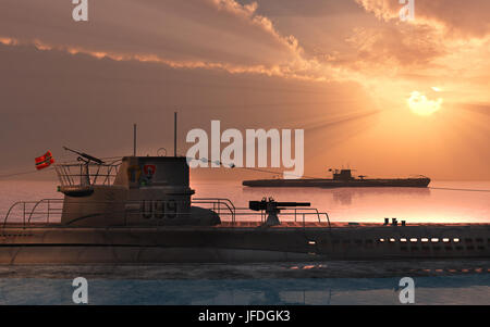 Nazi-deutsche U-Boote. Stockfoto