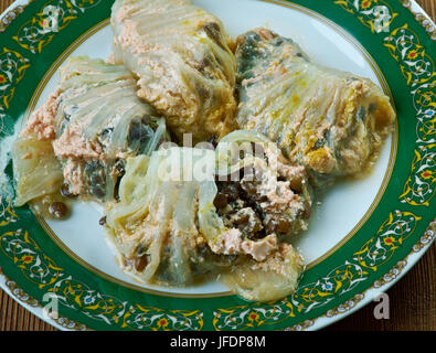 Türkische Linsensuppe Sarma. Stockfoto