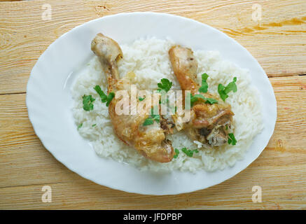 Huhn und Reis in den Slow Cooker Stockfoto