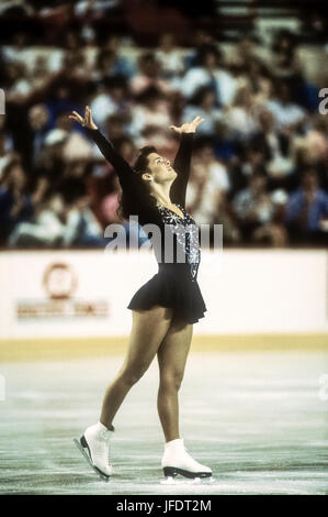 Nancy Kerrigan (USA) im Wettbewerb am 1989 uns Olympic Festival Stockfoto