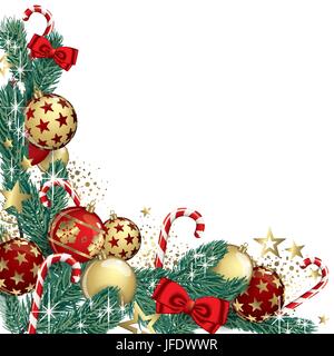 Christmas Garland und Glitzer voll Vektor-banner Stock Vektor