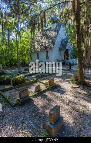 Maria-Kapelle am historischen Spanish Point an der Golfküste von Florida in Osprey Stockfoto