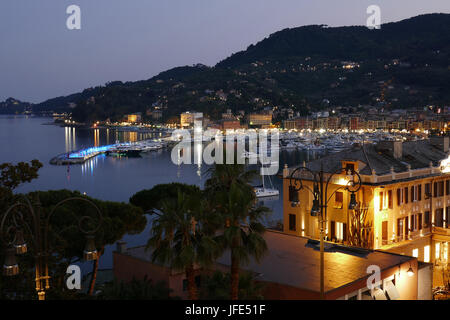 Santa Margherita Ligure, Italien bei Nacht Stockfoto