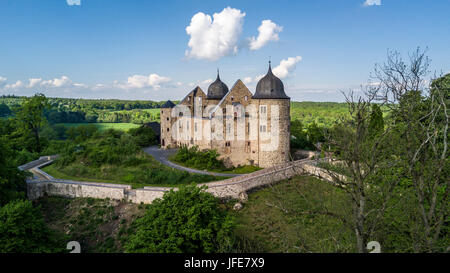 Sababurg in Deutschland, das Schloss von Dornröschen Stockfoto