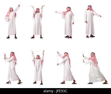 Arabische Mann Drücken der virtuellen Tasten Stockfoto