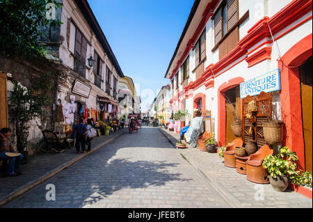 Spanische Kolonialarchitektur in der Unesco Welt Kulturerbe Anblick Vigan, nördlichen Luzon, Philippinen Stockfoto