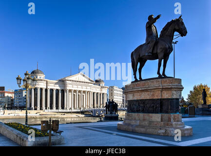 Das mazedonische archäologische Museum in Skopje Stockfoto