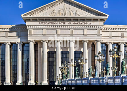 Detail des mazedonischen archäologischen Museums in Skopje Stockfoto