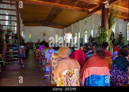 Die christliche Kirche Vao, Ile des Pins, Neukaledonien, Melanesien, Südsee Stockfoto