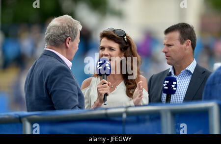 Ehemaliger britischer Tennisspieler Annabelle Croft jetzt eine TV-Moderatorin während der Aegon International Eastbourne-Tennis-Turnier in Devonshire Park Eastbourne Sussex UK. 30. Juni 2017 Stockfoto