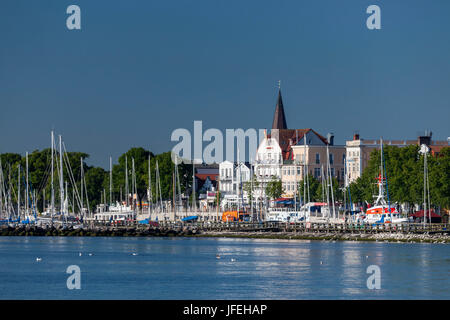 Blick von der Mole auf Ostsee Bad Warnemünde, Hansestadt Rostock, Mecklenburg, Mecklenburg-West Pomerania, Deutschland Stockfoto