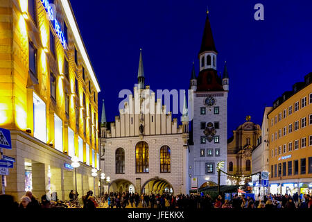 Weihnachtsmarkt, Weihnachtsmarkt in München Marienplatz Stockfoto