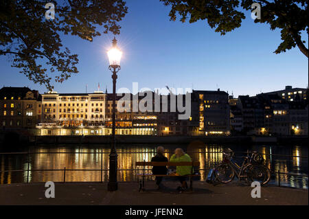 Schweiz, Kanton Basel-Stadt, Basel, Kleinbasel Stadtteil am rechten Ufer des Rheins Stockfoto