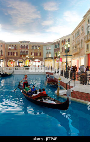 China, Macau, Taipa, Insel, The Venetian Macao Hotel und Casino, The Grand Shopping Kanal Stockfoto