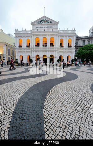 China, Macau, Altstadt, UNESCO-Welterbe, Largo do Senado und Santa Casa de Misericordia Heilige Haus der Barmherzigkeit Stockfoto