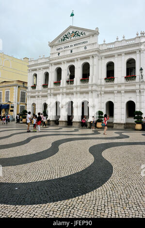 China, Macau, Altstadt, UNESCO-Welterbe, Largo do Senado und Santa Casa de Misericordia Heilige Haus der Barmherzigkeit Stockfoto