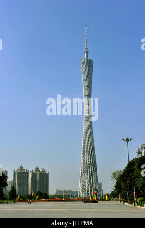 China, Provinz Guangdong, Guangzhou Zhujiang New Stadtgebiet, Canton Tower (Guangzhou TV und Aussichtsturm) Stockfoto