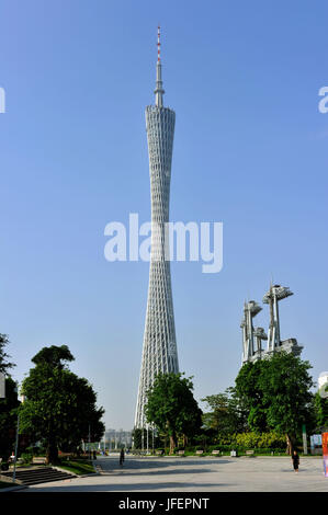 China, Provinz Guangdong, Guangzhou Zhujiang New Stadtgebiet, Canton Tower (Guangzhou TV und Aussichtsturm) Stockfoto