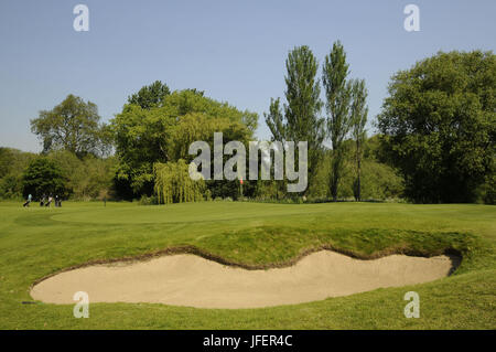 Blick auf das 14. Grün JH Taylor Course Golfclub Royal Mid Surrey Richmond Surrey England Stockfoto