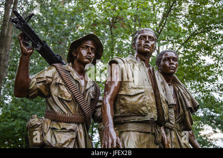 Washington DC, Vereinigte Staaten von Amerika - 20. Juni 2009: close-up "Die drei Soldaten" Statue von Frederick Hart. Befindet sich in der Vietnam-Veteranen, die mich Stockfoto